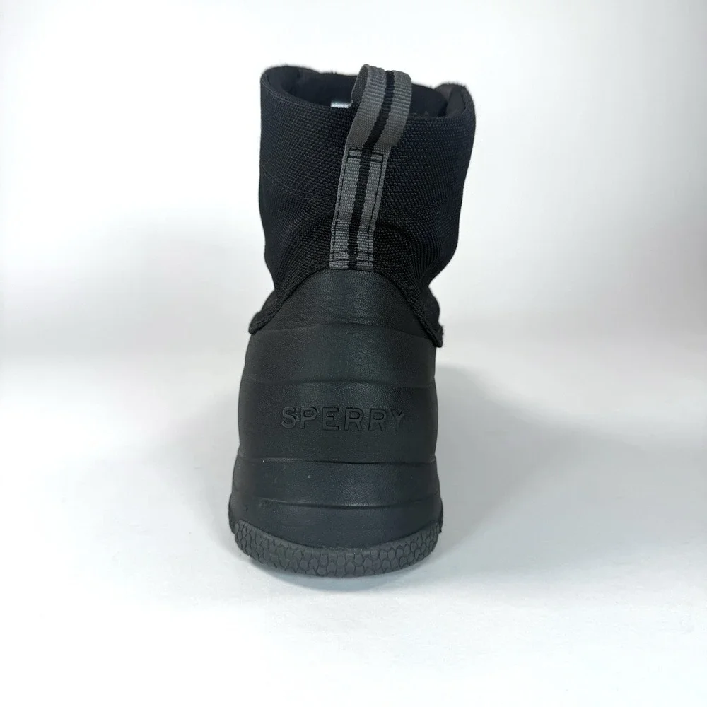 Sperry Avenue Duck Boots Synth Black Men's Rain Waterproof Lace Up Size 12 M